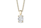 Oval Diamond Pendant in Yellow Gold